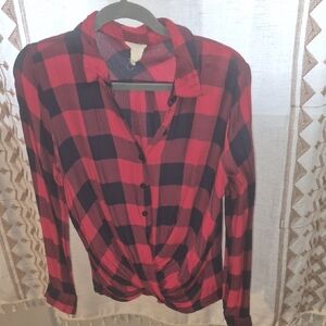 Harper Red and Black Plaid Button-Down Shirt